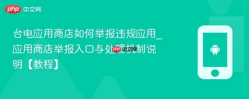 台电应用商店如何举报违规应用_应用商店举报入口与处理机制说明【教程】