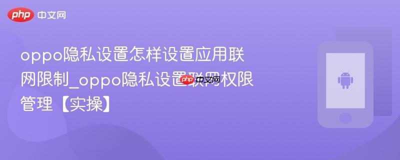 oppo隐私设置怎样设置应用联网限制_oppo隐私设置联网权限管理【实操】