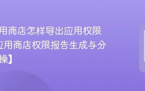 夏新应用商店怎样导出应用权限报告?应用商店权限报告生成与分析【实操】
