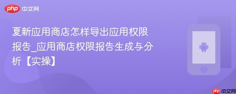 夏新应用商店怎样导出应用权限报告_应用商店权限报告生成与分析【实操】
