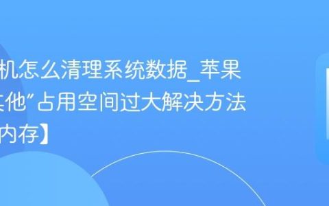 苹果手机怎么清理系统数据?苹果手机“其他”占用空间过大解决方法【释放内存】
