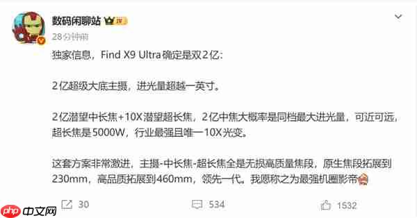 机圈影帝！OPPO Find X9 Ultra全球首发双2亿：方案激进