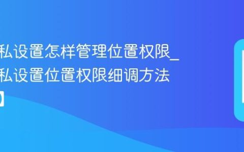vivo隐私设置怎样管理位置权限?vivo隐私设置位置权限细调方法【教程】
