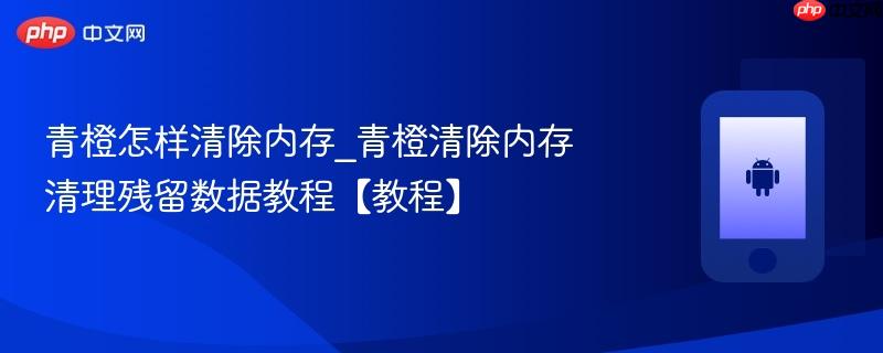 青橙怎样清除内存_青橙清除内存清理残留数据教程【教程】