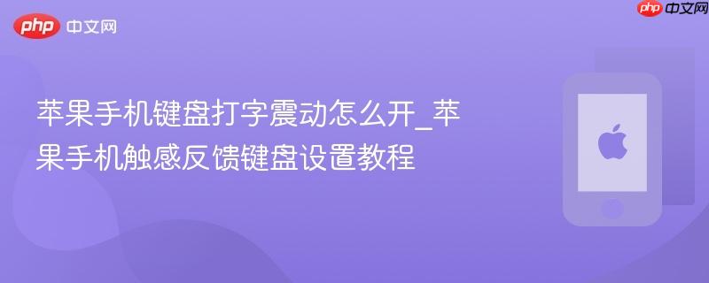 苹果手机键盘打字震动怎么开_苹果手机触感反馈键盘设置教程