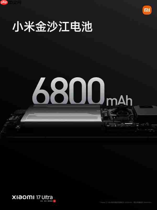 小米17 Ultra配置拉满！搭载第五代骁龙8至尊版、6800mAh大电池