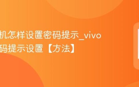 vivo手机怎样设置密码提示?vivo手机密码提示设置【方法】