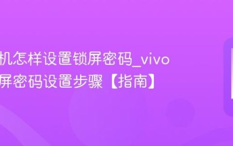 vivo手机怎样设置锁屏密码?vivo手机锁屏密码设置步骤【指南】