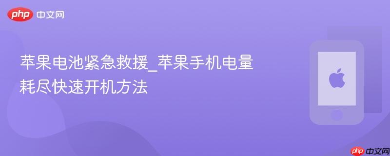 苹果电池紧急救援_苹果手机电量耗尽快速开机方法