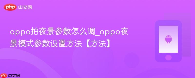 oppo拍夜景参数怎么调_oppo夜景模式参数设置方法【方法】
