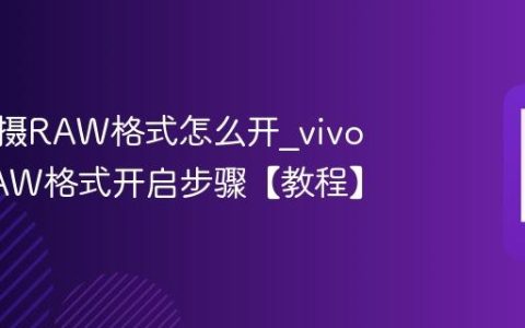vivo拍摄RAW格式怎么开?vivo相机RAW格式开启步骤【教程】