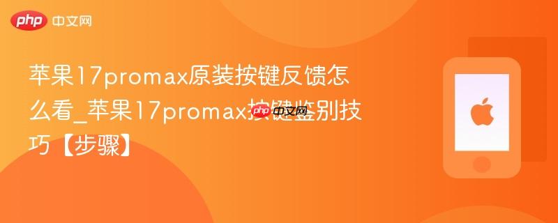 苹果17promax原装按键反馈怎么看_苹果17promax按键鉴别技巧【步骤】