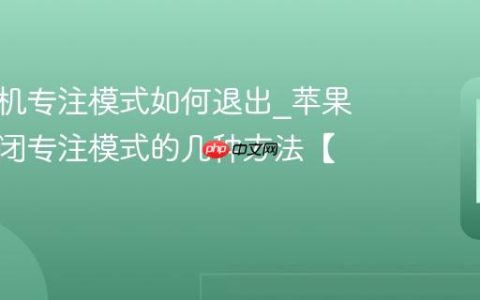 苹果手机专注模式如何退出?苹果手机关闭专注模式的几种方法【详解】