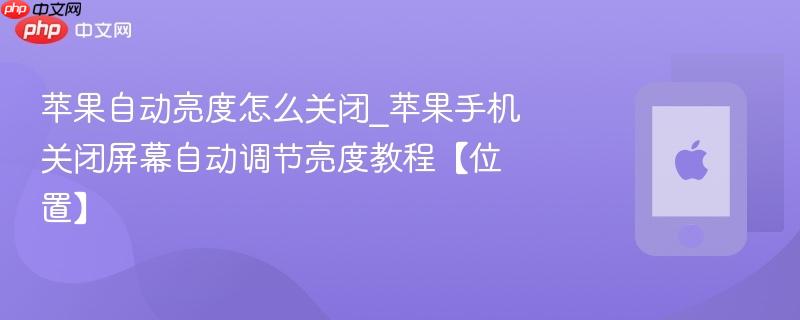 苹果自动亮度怎么关闭_苹果手机关闭屏幕自动调节亮度教程【位置】