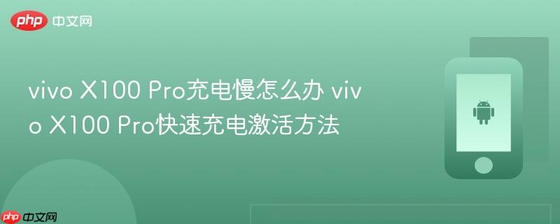 vivo x100 pro充电慢怎么办 vivo x100 pro快速充电激活方法
