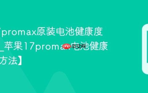 苹果17promax原装电池健康度怎么看?苹果17promax电池健康查询【方法】