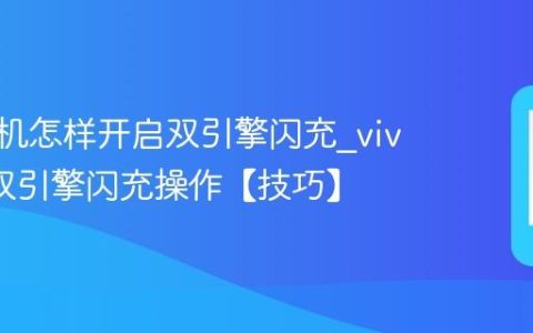 vivo手机怎样开启双引擎闪充?vivo开启双引擎闪充操作【技巧】