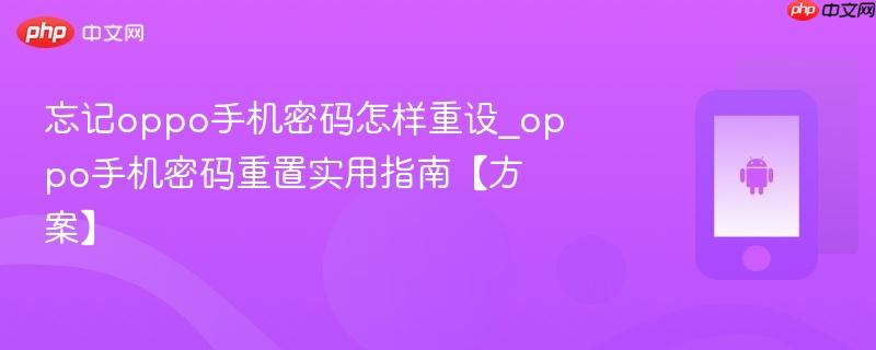 忘记oppo手机密码怎样重设_oppo手机密码重置实用指南【方案】