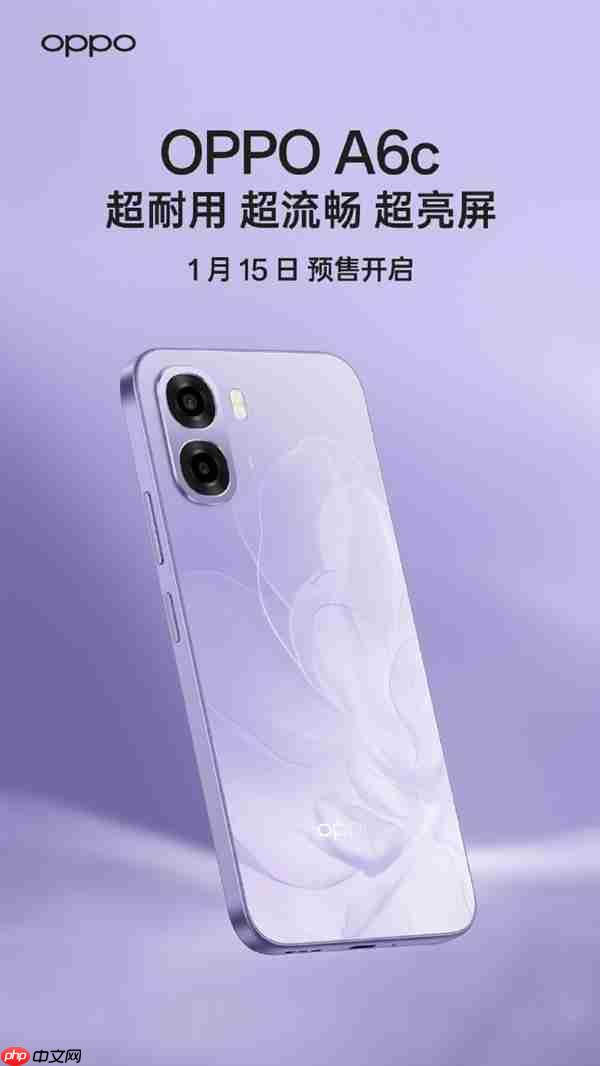 主打长续航超耐用！OPPO A6c 新品1月15日见