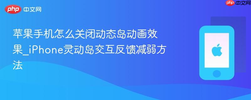 苹果手机怎么关闭动态岛动画效果_iphone灵动岛交互反馈减弱方法