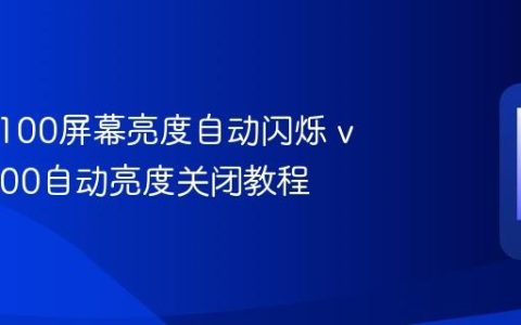 vivo Y100屏幕亮度自动闪烁 vivo Y100自动亮度关闭教程