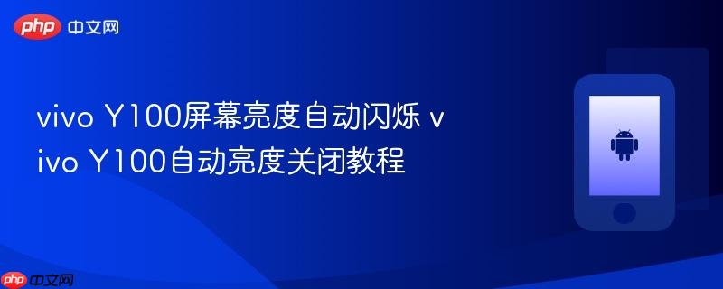 vivo y100屏幕亮度自动闪烁 vivo y100自动亮度关闭教程