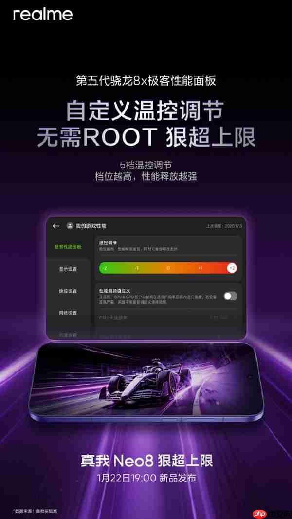 Neo史上最豪华！真我Neo8核心性能配置公布：首发自定义温控调节 无需ROOT