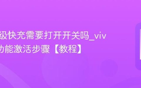vivo超级快充需要打开开关吗?vivo闪充功能激活步骤【教程】