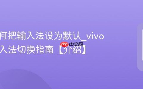 vivo如何把输入法设为默认?vivo系统输入法切换指南【介绍】