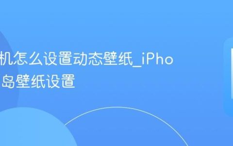 苹果手机怎么设置动态壁纸?iPhone灵动岛壁纸设置