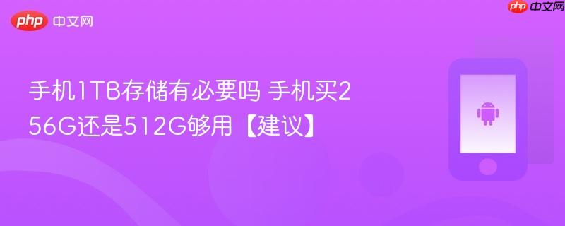 手机1tb存储有必要吗 手机买256g还是512g够用【建议】