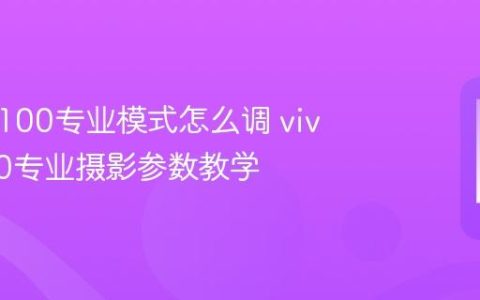 vivo X100专业模式怎么调 vivo X100专业摄影参数教学