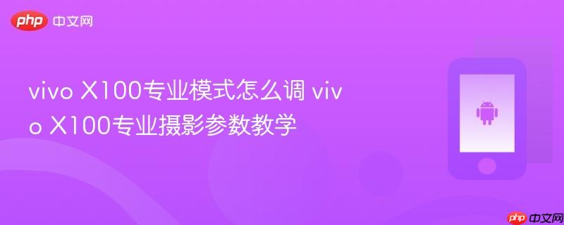 vivo x100专业模式怎么调 vivo x100专业摄影参数教学