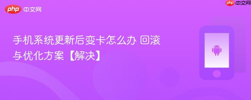 手机系统更新后变卡怎么办 回滚与优化方案【解决】