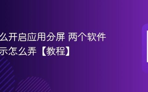 手机怎么开启应用分屏 两个软件同时显示怎么弄【教程】
