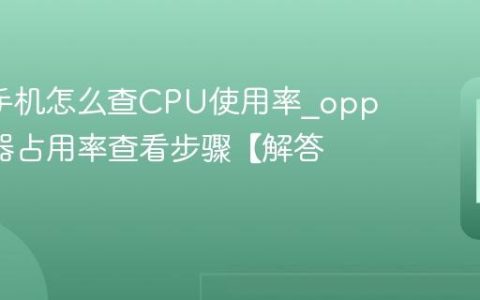oppo手机怎么查CPU使用率?oppo处理器占用率查看步骤【解答】