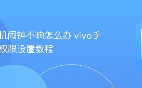 vivo手机闹钟不响怎么办 vivo手机闹钟权限设置教程