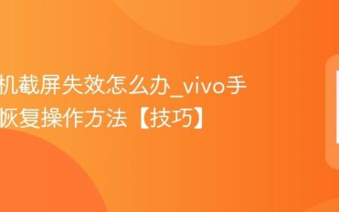 vivo手机截屏失效怎么办?vivo手机截屏恢复操作方法【技巧】