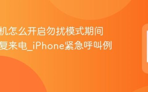 苹果手机怎么开启勿扰模式期间允许重复来电?iPhone紧急呼叫例外设置