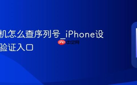 苹果手机怎么查序列号?iPhone设备信息验证入口
