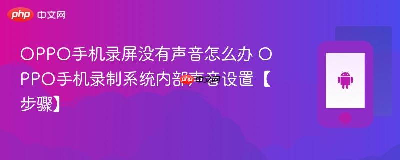 oppo手机录屏没有声音怎么办​ oppo手机录制系统内部声音设置【步骤】