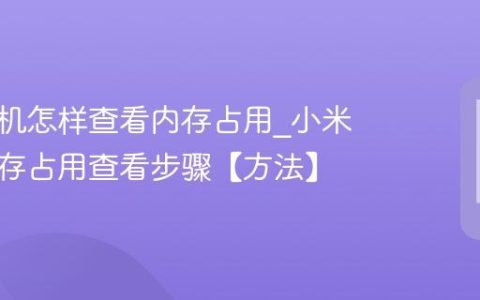 小米手机怎样查看内存占用?小米手机内存占用查看步骤【方法】