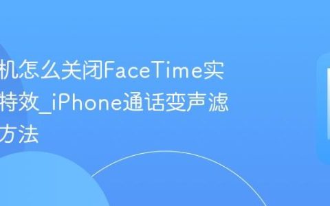 苹果手机怎么关闭FaceTime实况语音特效?iPhone通话变声滤镜关闭方法