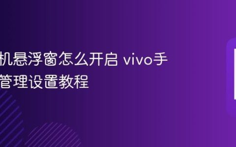 vivo手机悬浮窗怎么开启 vivo手机权限管理设置教程