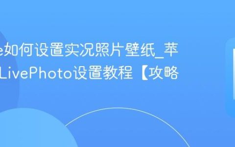 iphone如何设置实况照片壁纸?苹果手机LivePhoto设置教程【攻略】