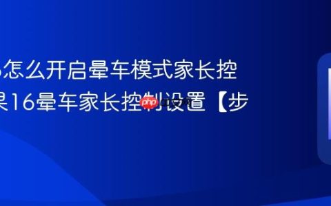 苹果16怎么开启晕车模式家长控制?苹果16晕车家长控制设置【步骤】