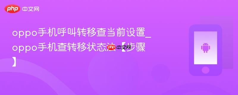 oppo手机呼叫转移查当前设置_oppo手机查转移状态法【步骤】