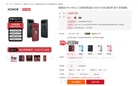 荣耀500 Pro MOLLY 20周年限定版开售：国补到手3999元 首款全机定制潮玩手机