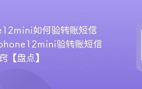 iPhone12mini如何验转账短信真伪?iphone12mini验转账短信真伪诀窍【盘点】