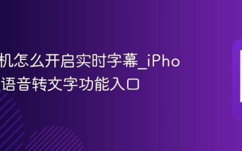 苹果手机怎么开启实时字幕?iPhone视频语音转文字功能入口